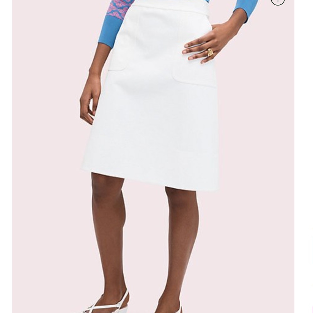 KATE SPADE Twill Pocket Skirt Size 8 Lt Cream